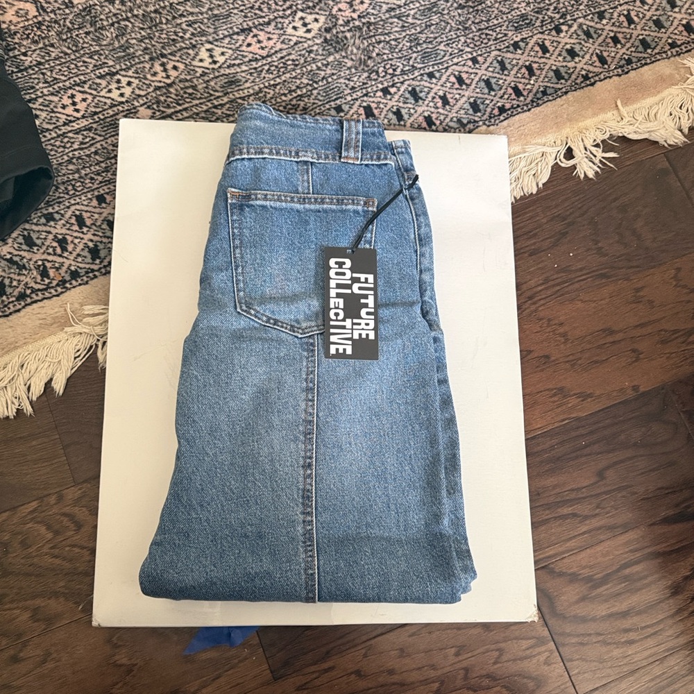 Future Collective Women’s Blue High-Rise Straight Jeans